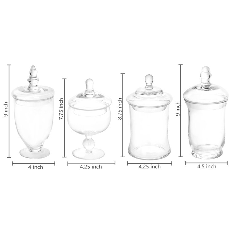 Astoria Grand Hillegier 4 Piece Glass Bathroom Storage Container